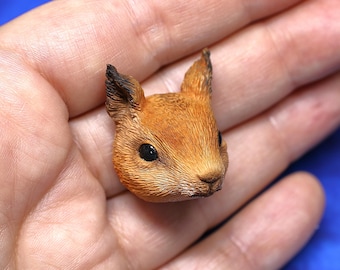 Tierkopfform - Eichhörnchengesicht Silikonharzform zum Basteln, süße Tier Mini Figurenform, Einzigartige Feen Silikon Bastelform Nr.305