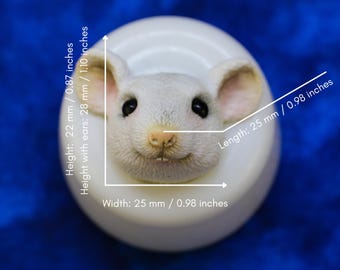 Mausgesichtsform, Polymer-Tonform für niedliche Tierfiguren, handgefertigte Silikon-Bastelform für Mäuse Nr. 313