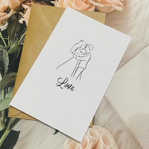 Conjunto de cartões de casamento pintados à mão: cartão de noivado personalizado