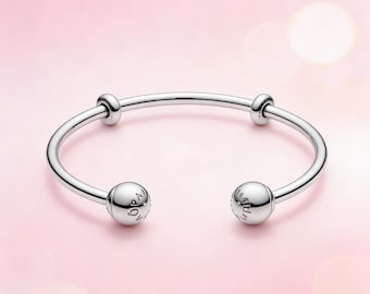 Pandora Moments Open Bangle |  925 Silver Charm Bracelet for Women | Dainty Everyday Jewelry.