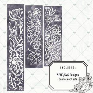 Archivos de corte de crisantemos con bordes rociados (SVG y PNG)