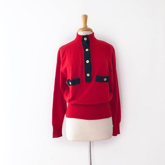 Celine Designer 80's Vintage Lipstick Red Cashmere