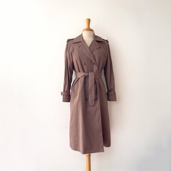 Vintage London Fog TRENCH Coat - Taupe Belted Tren
