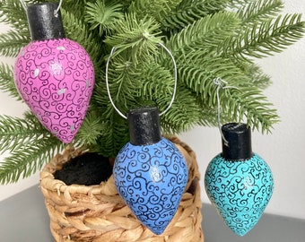 Painted ornament/ unique ornament/ wood ornaments/ Christmas tree