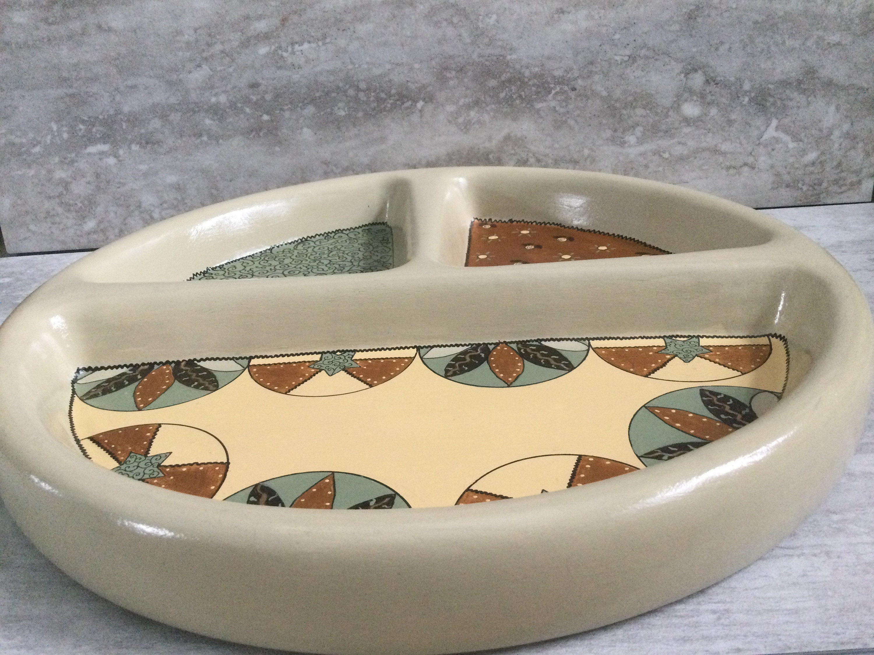 Chip and dip/ serving tray/ painted tray Etsy