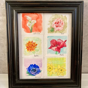 Handpainted flowers/ watercolor flowers /mini watercolors