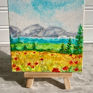 Poppies/poppy field/watercolor landscape