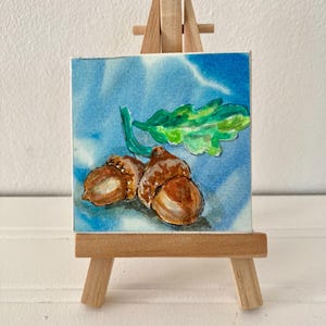 Acorns/mini watercolor/