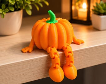 Figurka z ruchomą dynią, słodka dekoracja na Halloween, elastyczna zabawka z dynią, dekoracja półki w kształcie latawca Jack O'Lantern, upiorny towarzysz na biurko