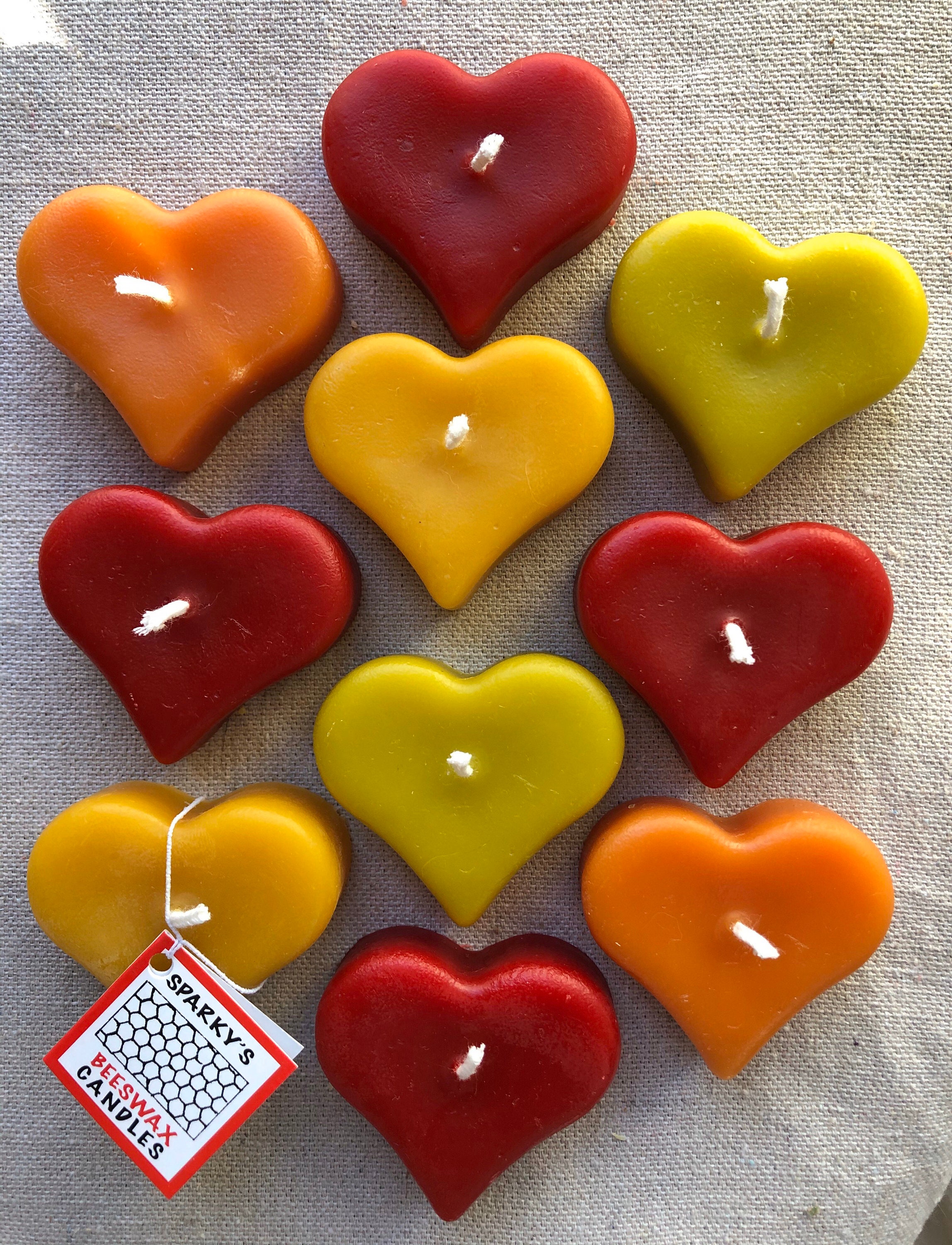 Beeswax Mini Heart Floating Candles