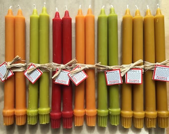 Pure Beeswax 10" Taper Candles Tied Pair