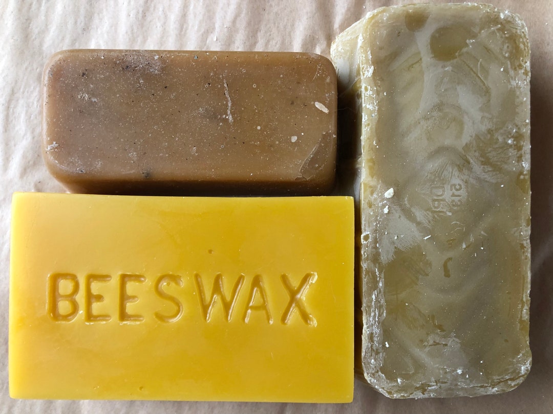 100 Pure Beeswax 1 Pound Block.and Partly Strained 10oz Etsy