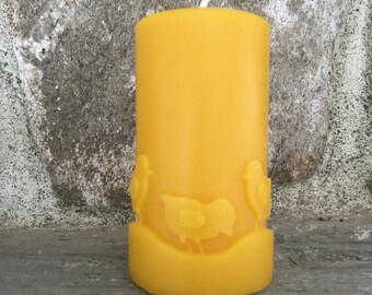 Pure Beeswax Spring Chick Candle 3.5 x 3 inches