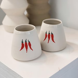 Handmade Ceramic Wine/Cocktail Cup – Multiple Designs Available – Hand-Painted Pottery Tumbler Set of 2