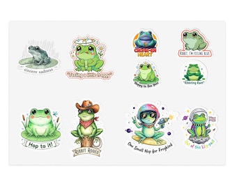Frog Pun Emotions Sticker Sheet