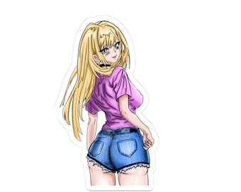 Blonde Anime Girl Sticker | Kiss-Cut Anime Character Decal
