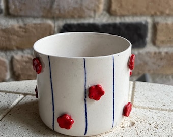 Mug artistique en céramique fait main - Mug abstrait peint à la main 240 ml
