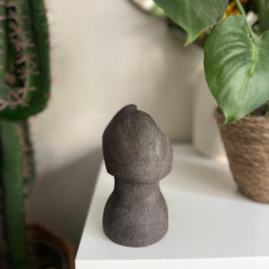 Handmade Black Ceramic Sculpture , Minimalistic Pottery, Stoneware Sculpture, Small Abstract Statue, Modern Wabi Sabi Decor