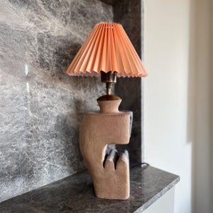 Handmade Lamp ,Boho Ceramic Table Lamp , Abstract Sculptural Ceramic Table Lamp, Colorful Handmade Art Lighting ,Bedside Orange Lamp