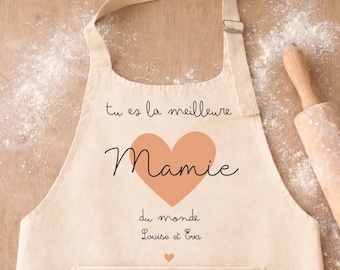 Personalized Best Grandma Apron – Grandmother's Day Gift – Cotton Apron – Grandma Gift – Grandma Kitchen Apron