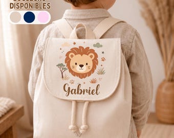 Mochila infantil personalizada con nombre para niña o niño | Mochila escolar para preescolar/guardería | Mochila escolar de algodón orgánico | Regalo de regreso a clases para la niñera | Recién nacido