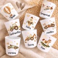 Personalized children's cup with name – Unbreakable, BPA-free – Personalized car/airplane themed gift for children – School, nursery, or preschool cup product logo