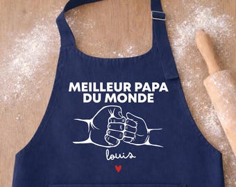 Personalized Best Dad in the World Apron – Adult Cotton Apron – Gift for Dad, Stepdad, Grandpa, Godfather – Father's Day – BBQ Kitchen