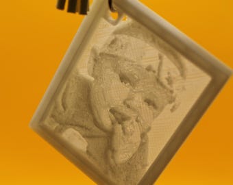 Llavero de litofanía impreso en 3D que brilla en la oscuridad / Llavero con foto personalizada / Regalo único que brilla en la oscuridad para él o ella. Mini Monster Merch