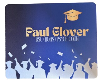 Personalized Graduation Mouse Pad: Blue & Gold Design, Class of 2025