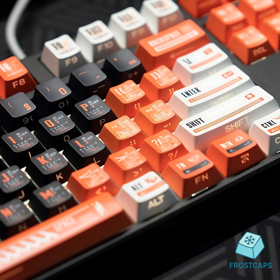 Cyberstrike Orange Black Keycap Set: Cherry Profile PBT, 141 Keys - Etsy
