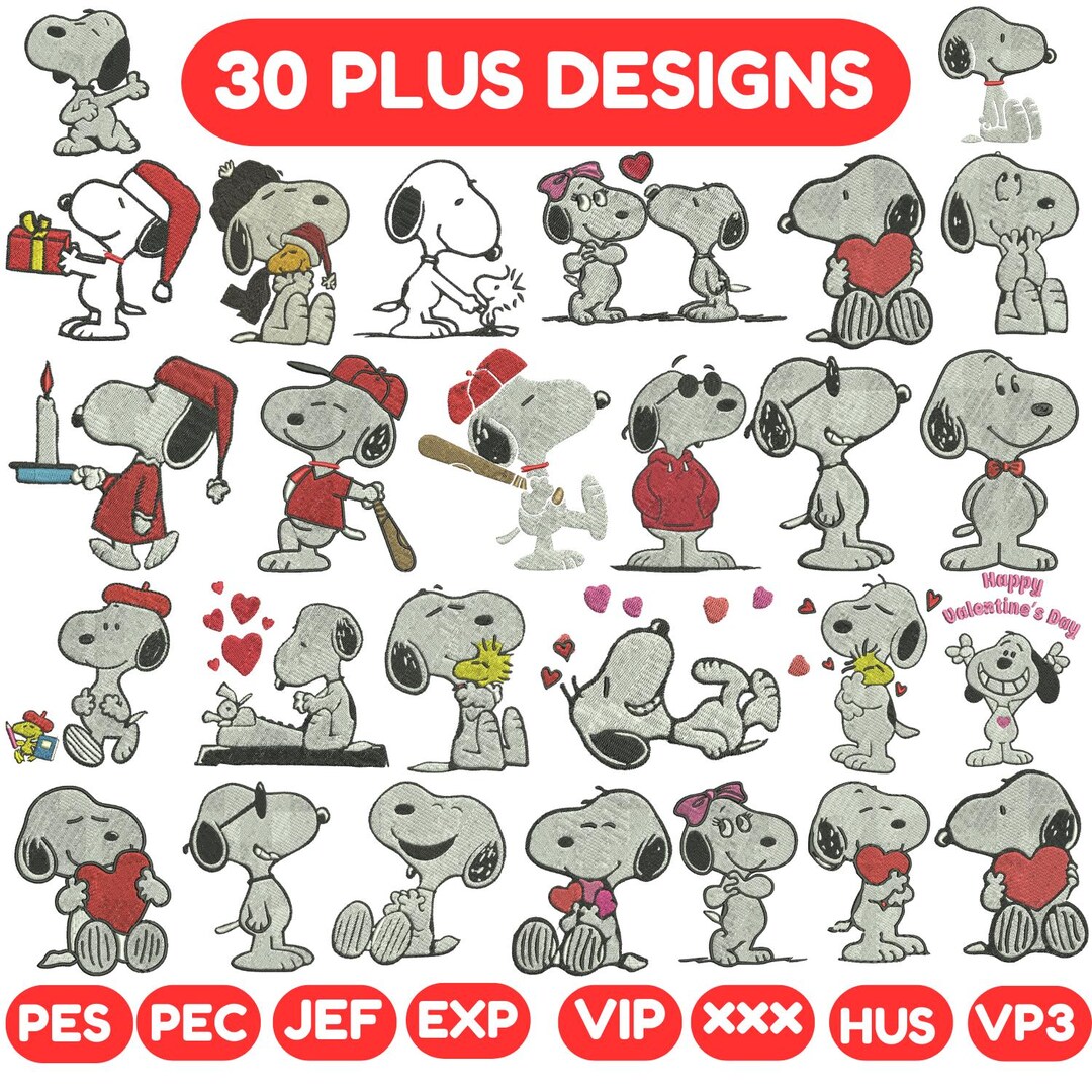 Snoopy Fall Pattern Snoopy Embroidery Design Bundle: Fall & Woodstock Patterns - Etsy