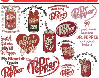 I Need A Dr. Pepper Machine Design Dr Pepper Inspired Embroidery Design Vintage Soda Pop Art Trendy Design 5+Size Custom Embroidery Download