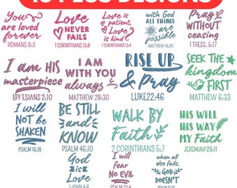 Bible Verse Embroidery Design Bundle: God Is Good, Jesus Knew (3 Sizes) (Instant Download)