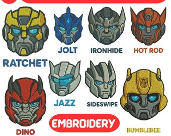 Autoboots Head Machine Borduurontwerpen Transformer Borduurwerk Optimus Prime Borduurrobot Outer Space Transformer 3+ formaat Bestand downloaden