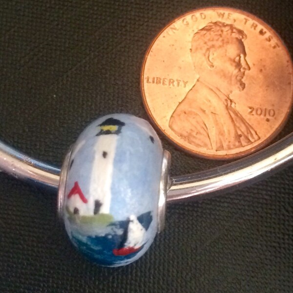 Lighthouse Large Hole Bead - Sterling