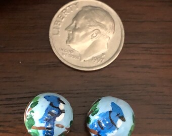 Blue Jay Beads, Hand Painted