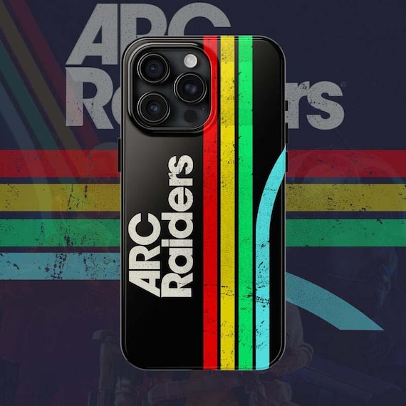ARC Raiders Game Phone Case, Video Game Emote Gamer Gift Vintage ARC Stripes Phone Case