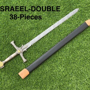 Hand Forged Viking Sword, Damascus Sword, Star of King David Sword, Anniversary/Birthday Gift for Him