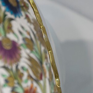Hand-Painted Floral Ceramic Plate, Turkish Boho Wall Decor (30 cm) image 9