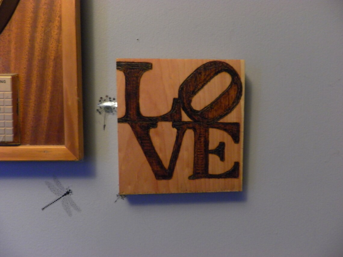 Love Pyrography Love Like Its the 70's Square Wall Sign on - Etsy