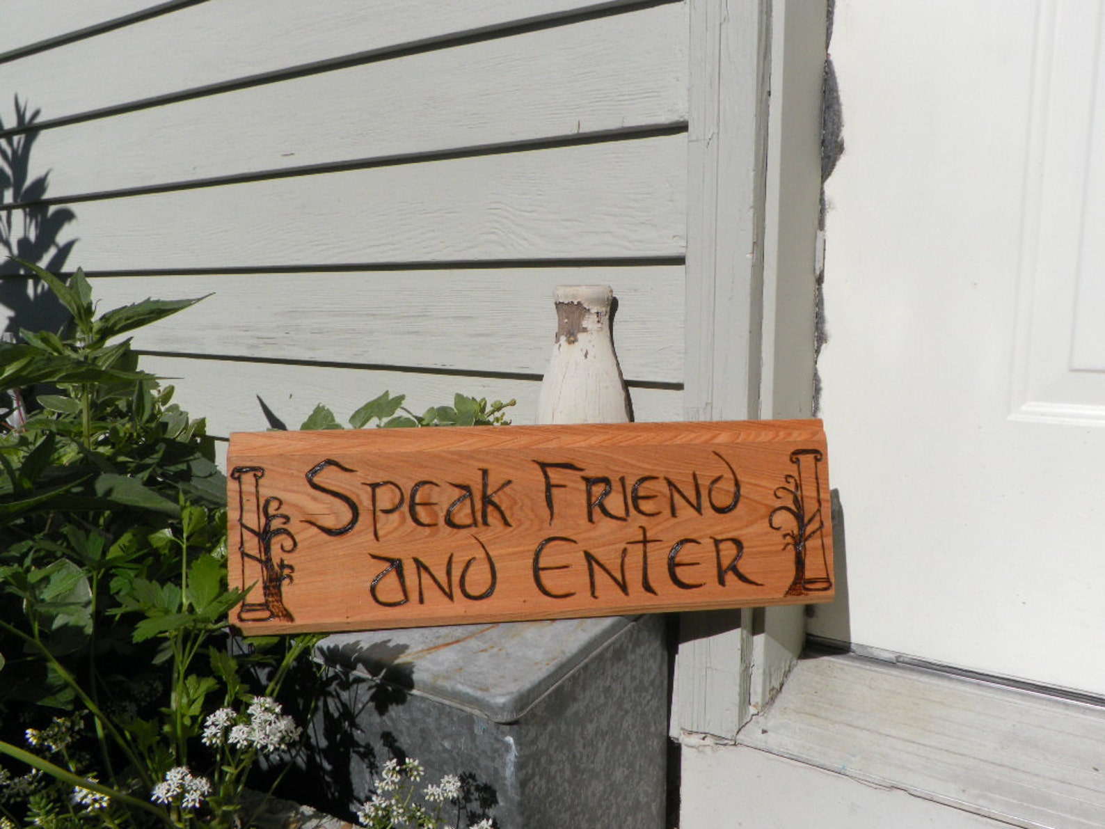 Speak Friend and Enter Pyrography Sign Welcome Sign From Tolkien Made ...