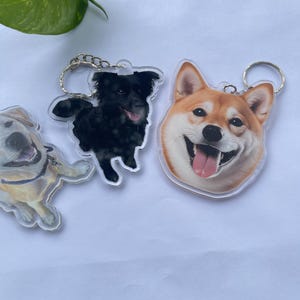 Pet Photo Keychain Personalized, Custom Dog or Cat Keyring, Pet Memorial Gift, Holiday Gift for Pet Lovers