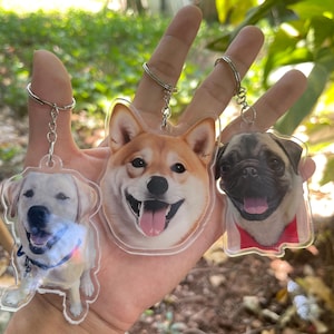 Personalized Pet Portrait Keychain, Custom Cat or Dog Keychain, Pet Memorial Gift, Gift for Pet Owners, Holiday Keepsake