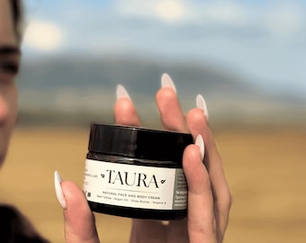 Natuurlijke gezichts- en lichaamscrème van rundertalg – biologische vochtinbrengende crème met arganolie, sheaboter en vitamine E – droge, gevoelige huid – 50 ml