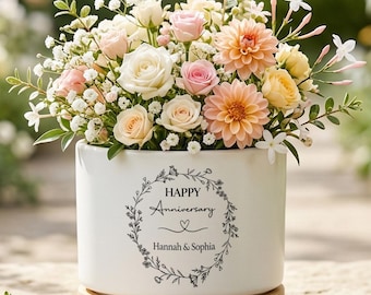 Personalized Anniversary Planter, Custom Couple Names Flower Pot, Wedding Gift for Wife or Husband, Newlywed Keepsake