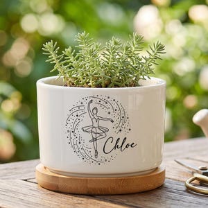 Personalized Ballerina Succulent Planter ,Custom Ballet Dancer Plant Pot ,Recital Congratulatory Gift Dance Teacher Appreciation Flowerpot
