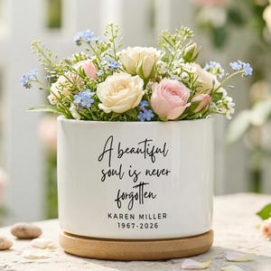 Gepersonaliseerde herdenkingspot aangepaste sympathie cadeau mooie ziel nooit vergeten plantenpot condoleance aandenken liefdevolle herinnering tuin plantenbak