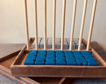 Handmade Wooden Connect 4 Game: Custom Engraved Family Gift