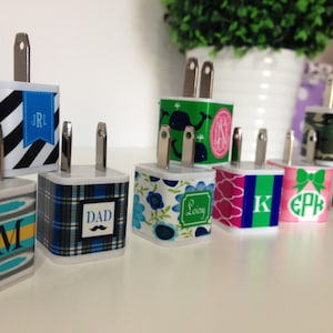 Personalized Charger Wrap| Custom Designed Phone Charger Wrap| Monogrammed Charger Decal | iPhone Charger Wrap| iPhone Charger Decal