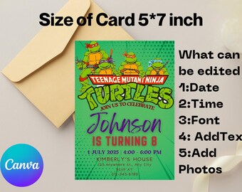 Ninja Birthday Invitation: Karate Party, Editable Template (PDF Download)